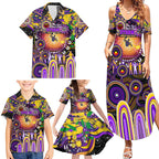 Personalised NAIDOC Week 2025 Storm Rugby Family Matching Summer Maxi Dress and Hawaiian Shirt Aboriginal Dot Painting