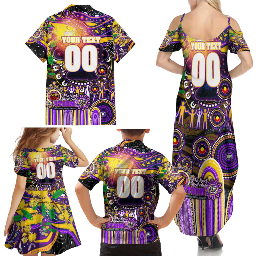 Personalised NAIDOC Week 2025 Storm Rugby Family Matching Summer Maxi Dress and Hawaiian Shirt Aboriginal Dot Painting