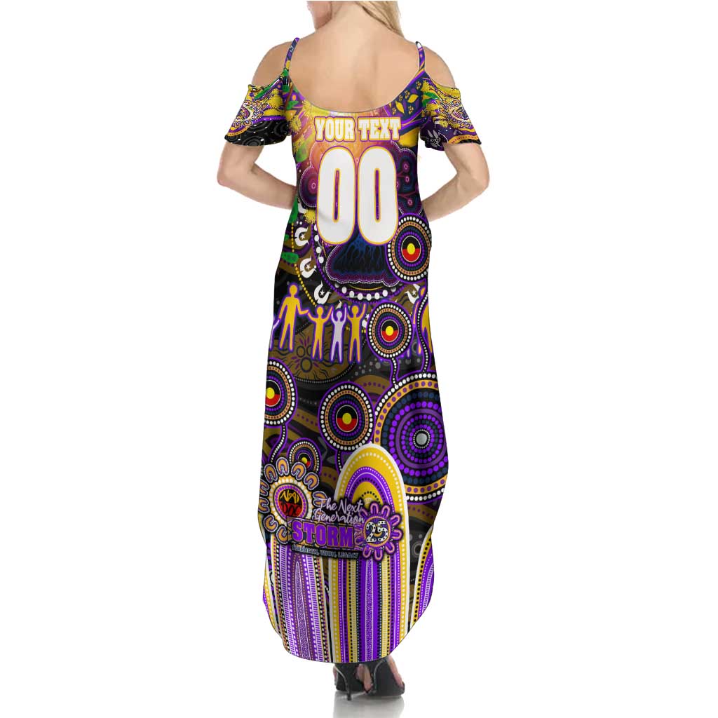 Personalised NAIDOC Week 2025 Storm Rugby Family Matching Summer Maxi Dress and Hawaiian Shirt Aboriginal Dot Painting