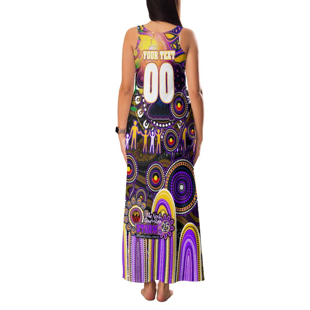 Personalised NAIDOC Week 2025 Storm Rugby Family Matching Tank Maxi Dress and Hawaiian Shirt Aboriginal Dot Painting