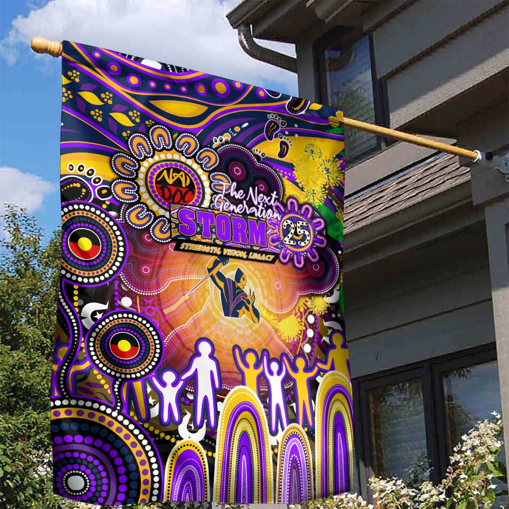 NAIDOC Week 2025 Storm Rugby Garden Flag Aboriginal Dot Painting