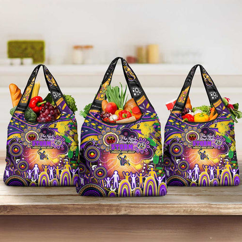 NAIDOC Week 2025 Storm Rugby Grocery Bag Aboriginal Dot Painting