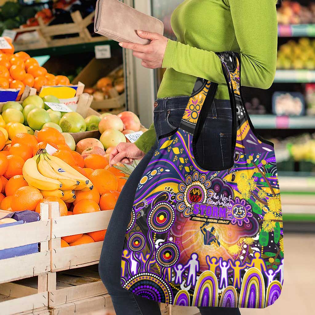 NAIDOC Week 2025 Storm Rugby Grocery Bag Aboriginal Dot Painting