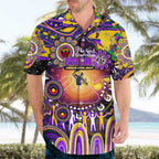 Personalised NAIDOC Week 2025 Storm Rugby Hawaiian Shirt Aboriginal Dot Painting
