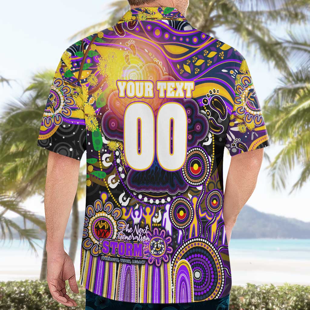 Personalised NAIDOC Week 2025 Storm Rugby Hawaiian Shirt Aboriginal Dot Painting