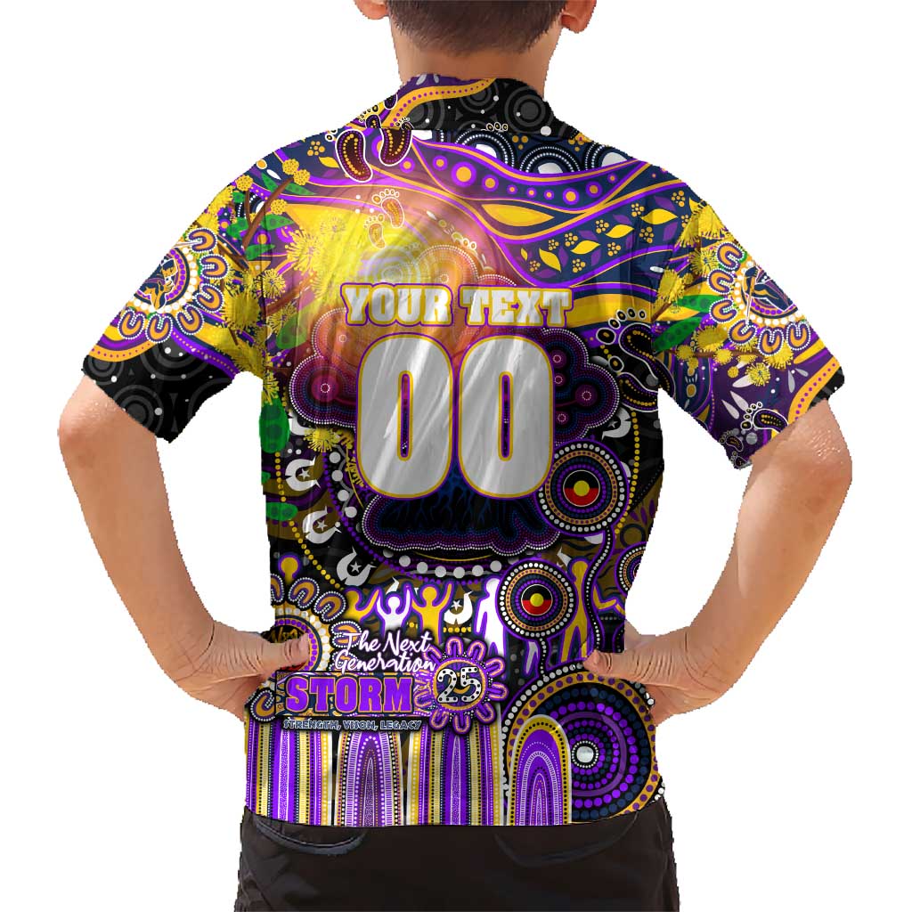 Personalised NAIDOC Week 2025 Storm Rugby Hawaiian Shirt Aboriginal Dot Painting