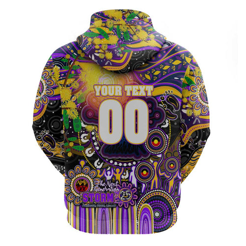 Personalised NAIDOC Week 2025 Storm Rugby Hoodie Aboriginal Dot Painting