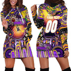 Personalised NAIDOC Week 2025 Storm Rugby Hoodie Dress Aboriginal Dot Painting
