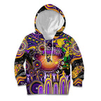 Personalised NAIDOC Week 2025 Storm Rugby Kid Hoodie Aboriginal Dot Painting