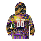 Personalised NAIDOC Week 2025 Storm Rugby Kid Hoodie Aboriginal Dot Painting