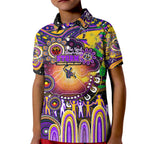 Personalised NAIDOC Week 2025 Storm Rugby Kid Polo Shirt Aboriginal Dot Painting