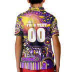 Personalised NAIDOC Week 2025 Storm Rugby Kid Polo Shirt Aboriginal Dot Painting
