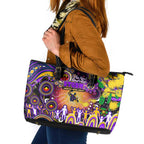 NAIDOC Week 2025 Storm Rugby Leather Tote Bag Aboriginal Dot Painting