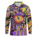 Personalised NAIDOC Week 2025 Storm Rugby Long Sleeve Polo Shirt Aboriginal Dot Painting