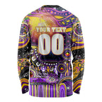Personalised NAIDOC Week 2025 Storm Rugby Long Sleeve Shirt Aboriginal Dot Painting