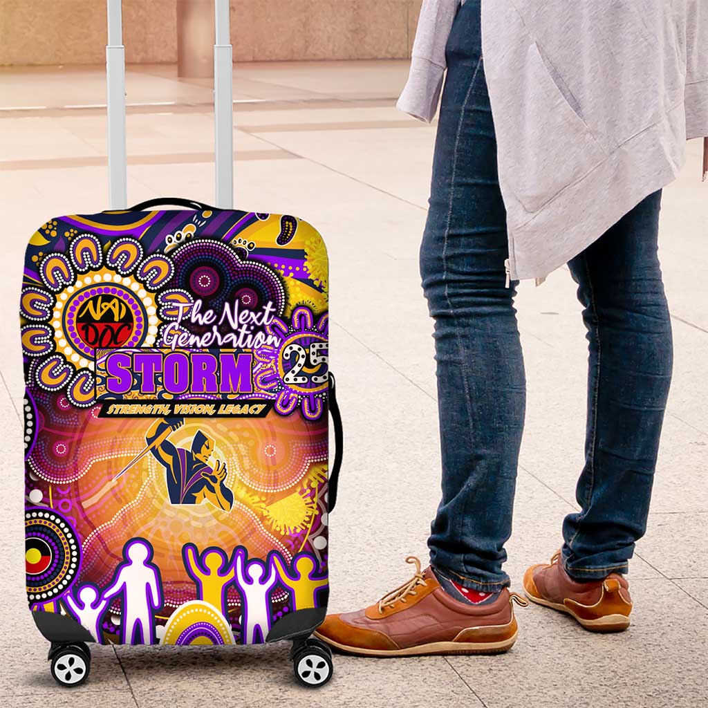 NAIDOC Week 2025 Storm Rugby Luggage Cover Aboriginal Dot Painting