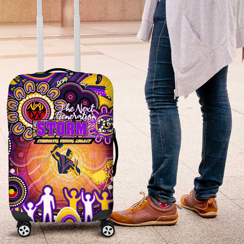 NAIDOC Week 2025 Storm Rugby Luggage Cover Aboriginal Dot Painting