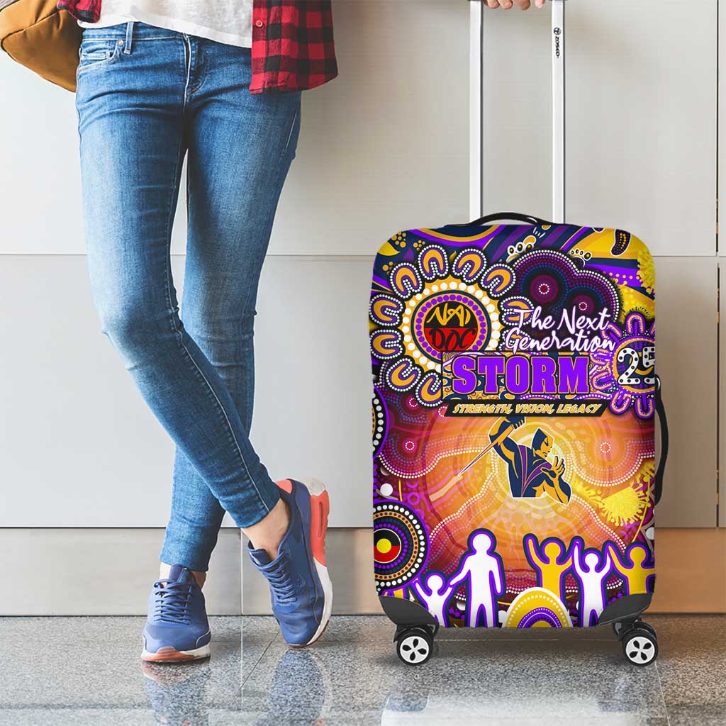 NAIDOC Week 2025 Storm Rugby Luggage Cover Aboriginal Dot Painting