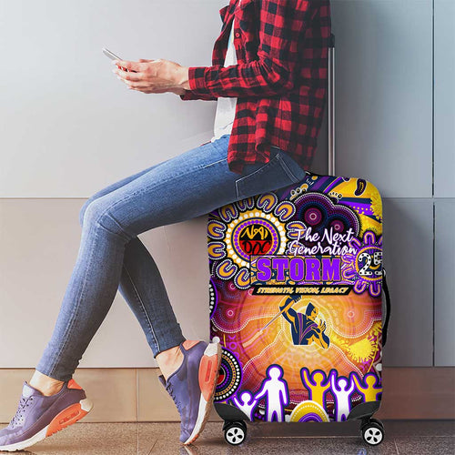 NAIDOC Week 2025 Storm Rugby Luggage Cover Aboriginal Dot Painting