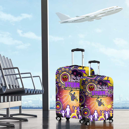 NAIDOC Week 2025 Storm Rugby Luggage Cover Aboriginal Dot Painting