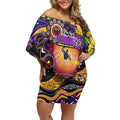 Personalised NAIDOC Week 2025 Storm Rugby Off Shoulder Short Dress Aboriginal Dot Painting