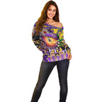 Personalised NAIDOC Week 2025 Storm Rugby Off Shoulder Sweater Aboriginal Dot Painting