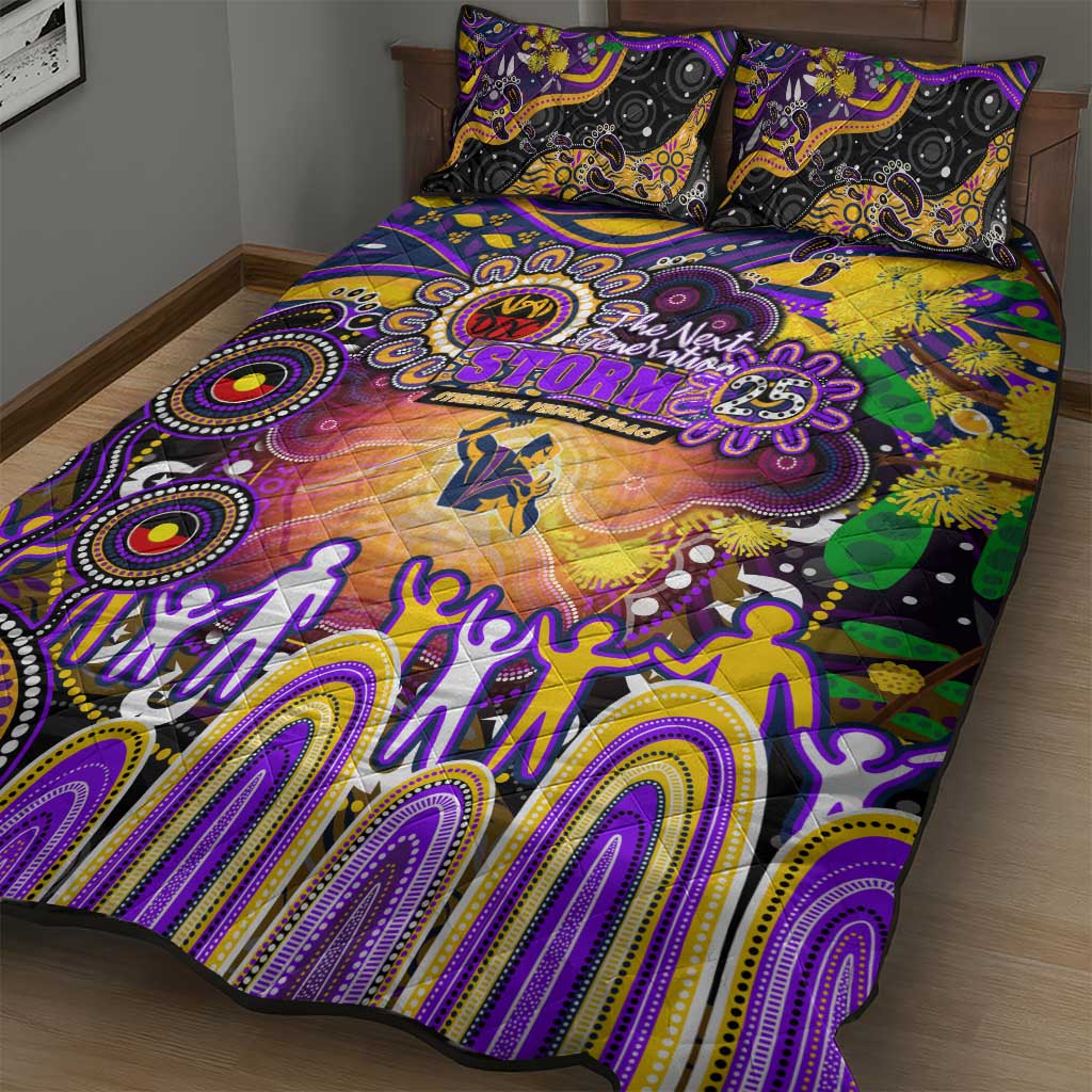 NAIDOC Week 2025 Storm Rugby Quilt Bed Set Aboriginal Dot Painting
