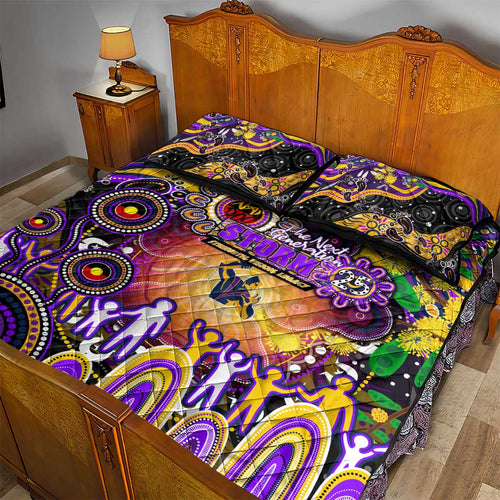 NAIDOC Week 2025 Storm Rugby Quilt Bed Set Aboriginal Dot Painting