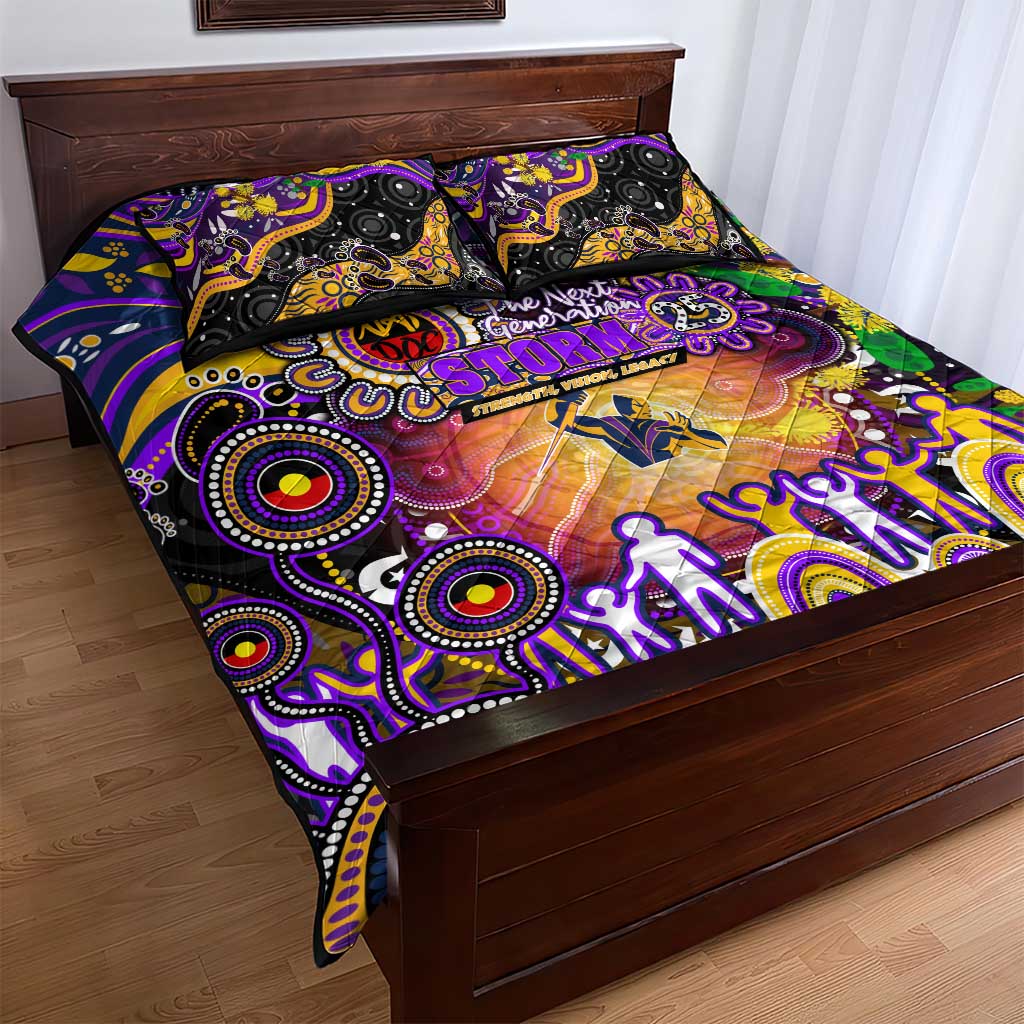 NAIDOC Week 2025 Storm Rugby Quilt Bed Set Aboriginal Dot Painting