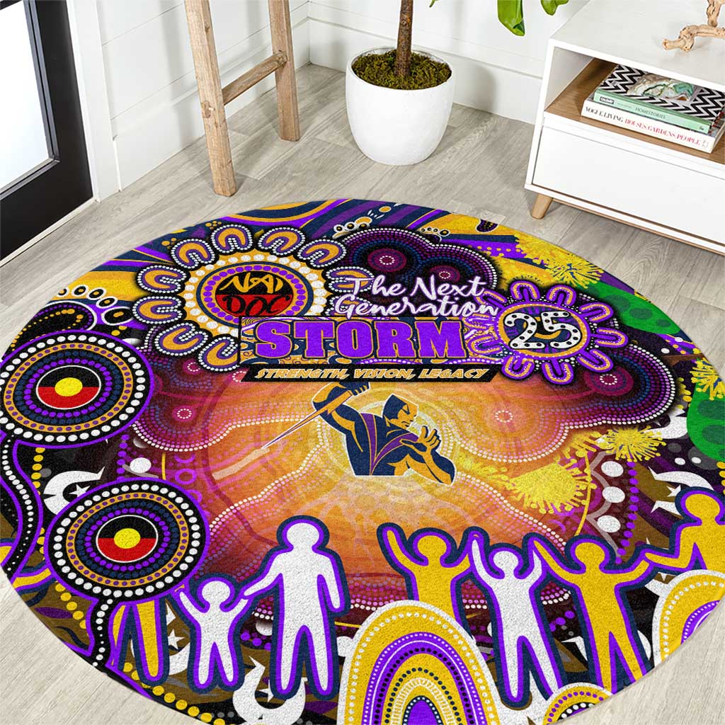 NAIDOC Week 2025 Storm Rugby Round Carpet Aboriginal Dot Painting