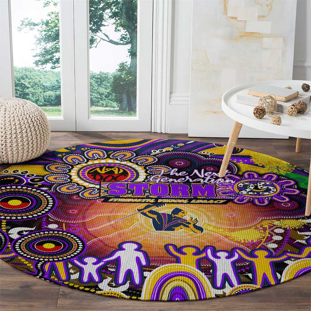 NAIDOC Week 2025 Storm Rugby Round Carpet Aboriginal Dot Painting