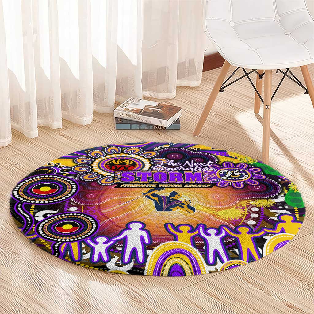 NAIDOC Week 2025 Storm Rugby Round Carpet Aboriginal Dot Painting