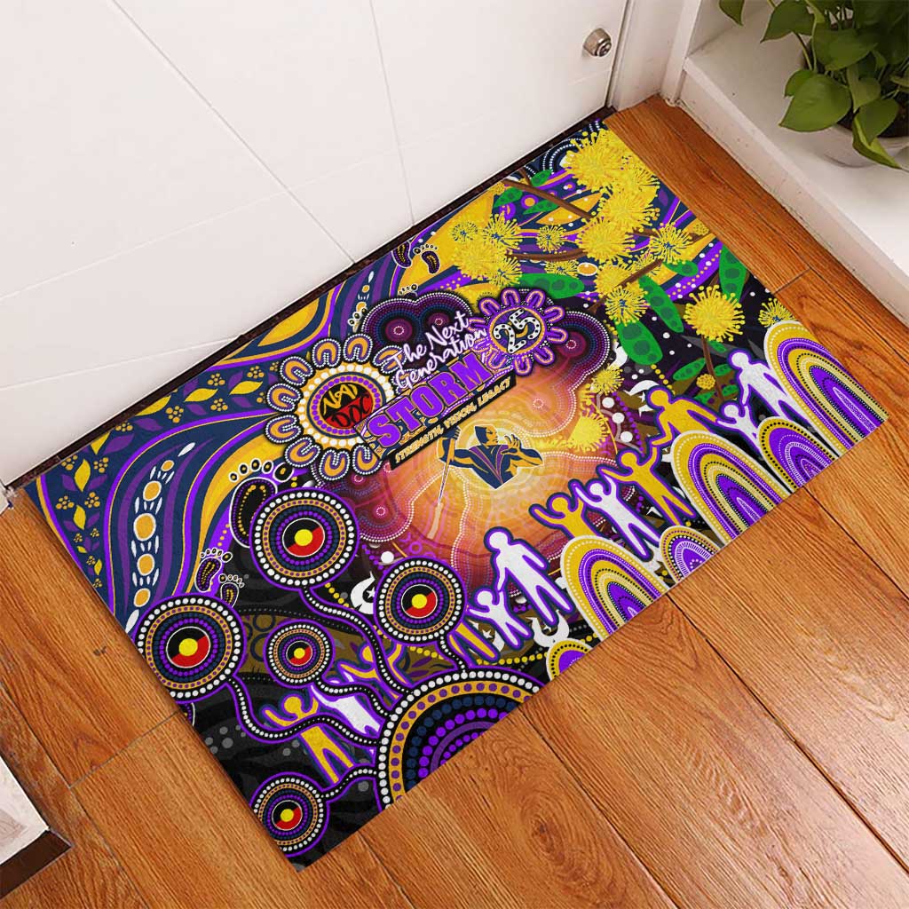 NAIDOC Week 2025 Storm Rugby Rubber Doormat Aboriginal Dot Painting