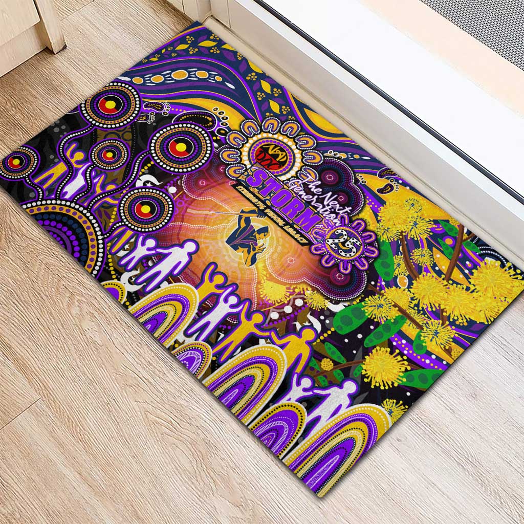 NAIDOC Week 2025 Storm Rugby Rubber Doormat Aboriginal Dot Painting