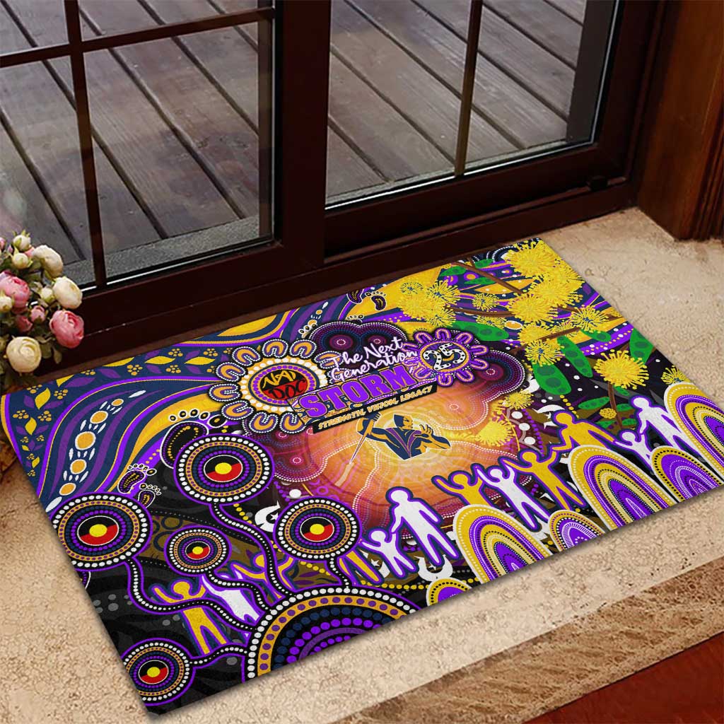 NAIDOC Week 2025 Storm Rugby Rubber Doormat Aboriginal Dot Painting