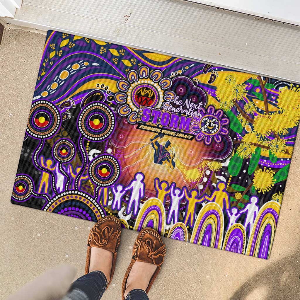 NAIDOC Week 2025 Storm Rugby Rubber Doormat Aboriginal Dot Painting