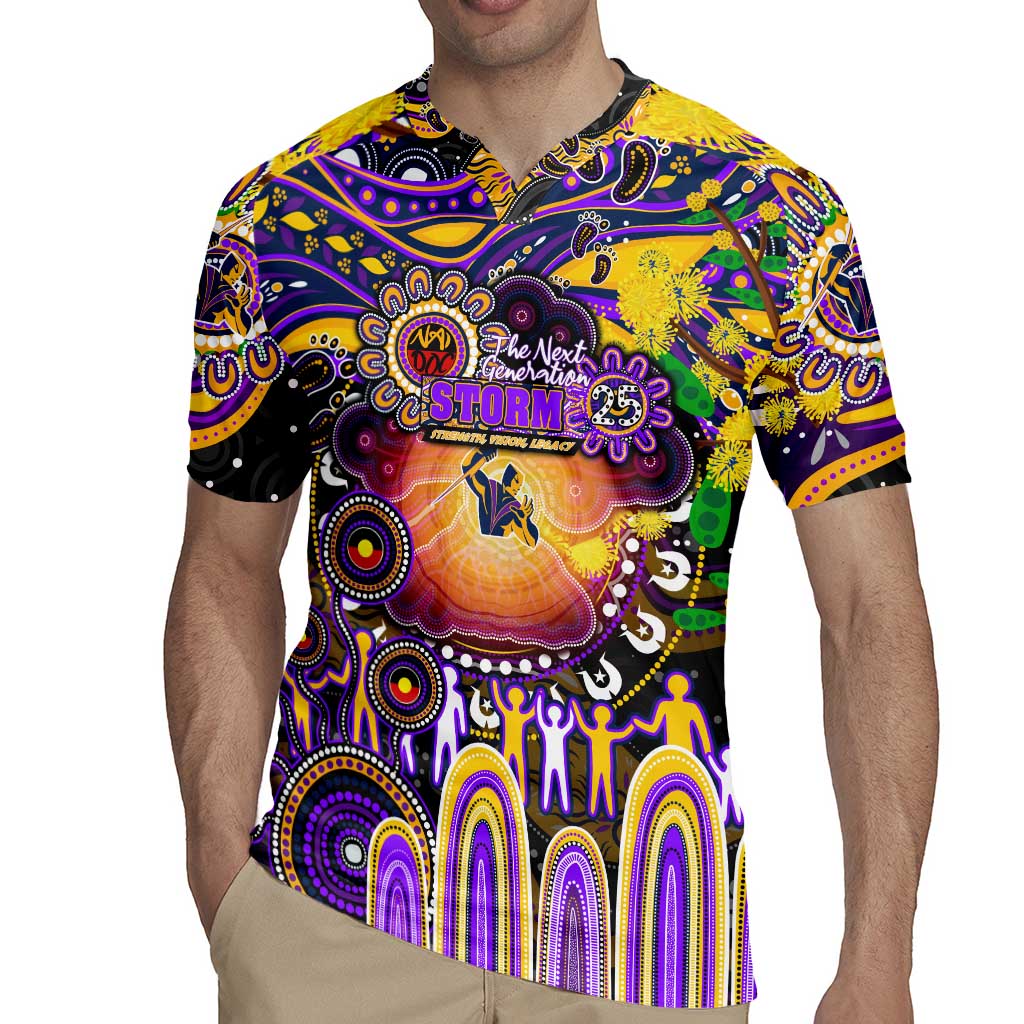 Personalised NAIDOC Week 2025 Storm Rugby Rugby Jersey Aboriginal Dot Painting