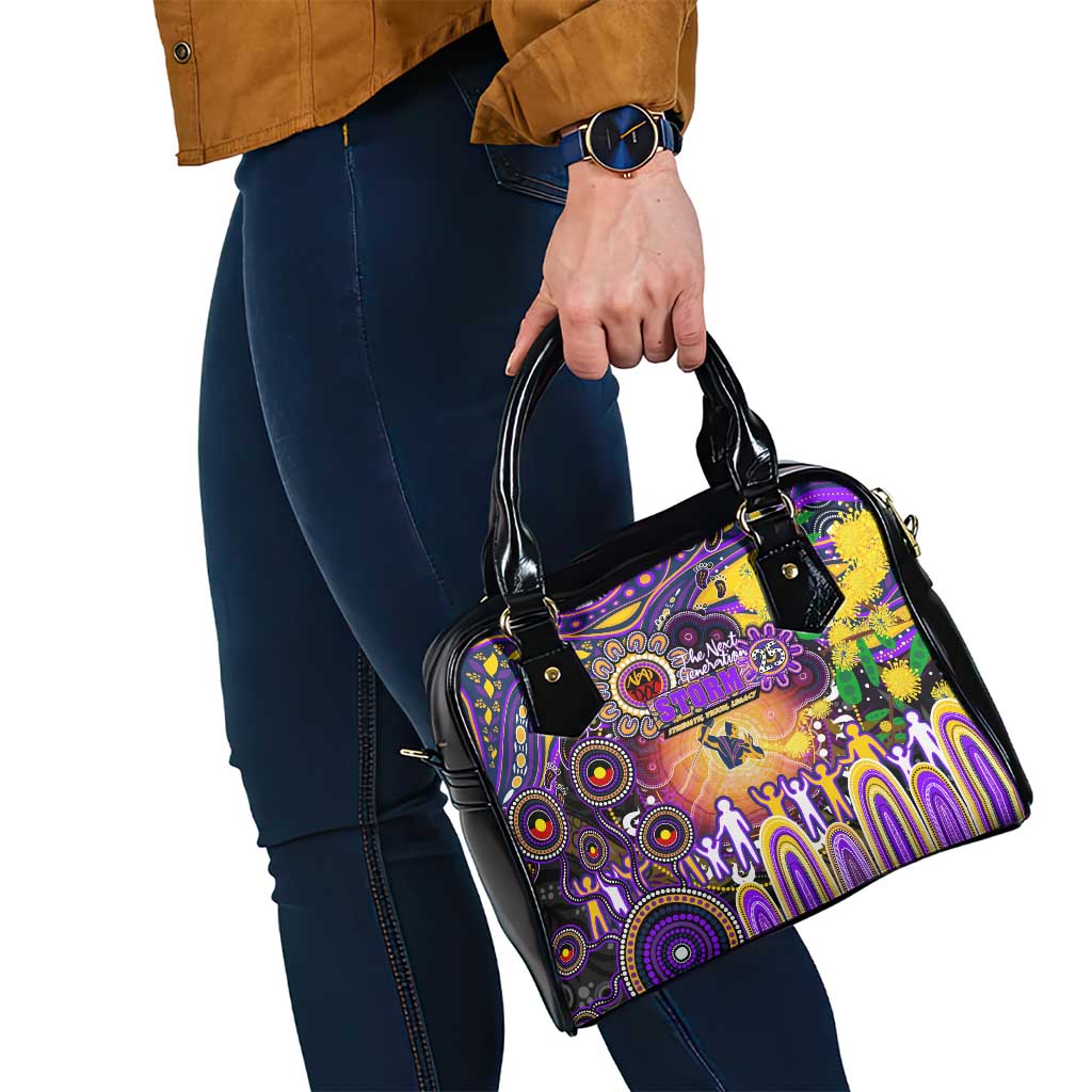 NAIDOC Week 2025 Storm Rugby Shoulder Handbag Aboriginal Dot Painting