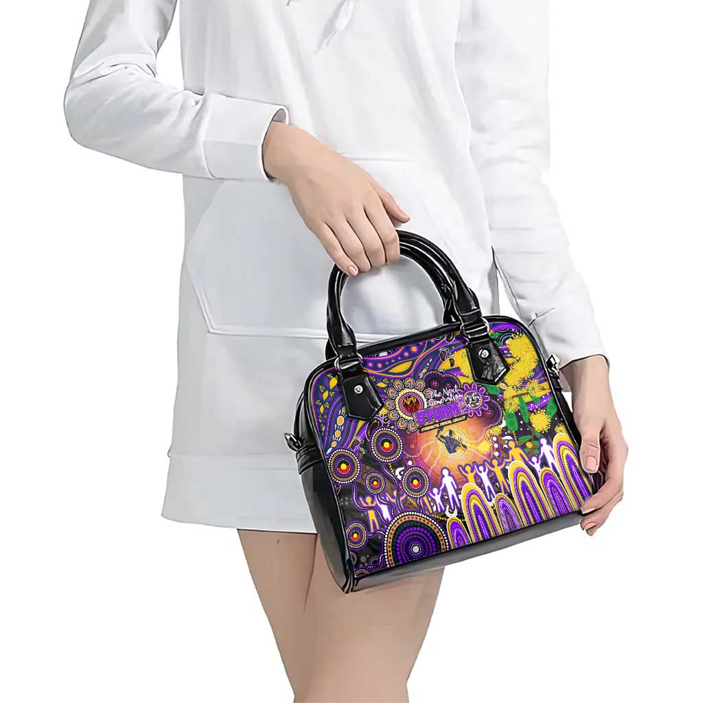 NAIDOC Week 2025 Storm Rugby Shoulder Handbag Aboriginal Dot Painting