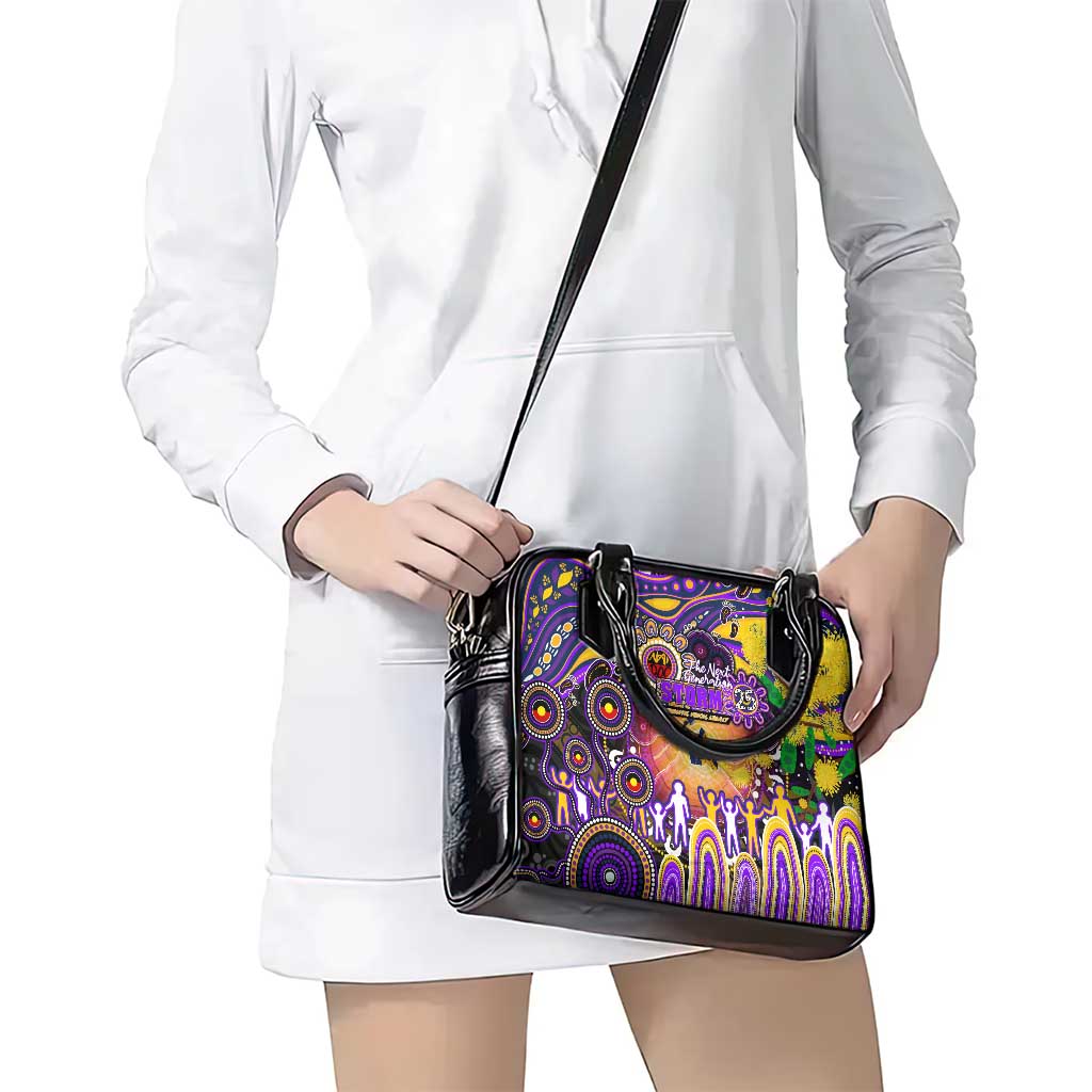 NAIDOC Week 2025 Storm Rugby Shoulder Handbag Aboriginal Dot Painting