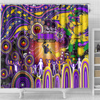NAIDOC Week 2025 Storm Rugby Shower Curtain Aboriginal Dot Painting
