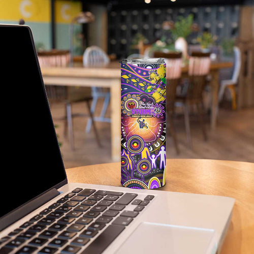NAIDOC Week 2025 Storm Rugby Skinny Tumbler Aboriginal Dot Painting