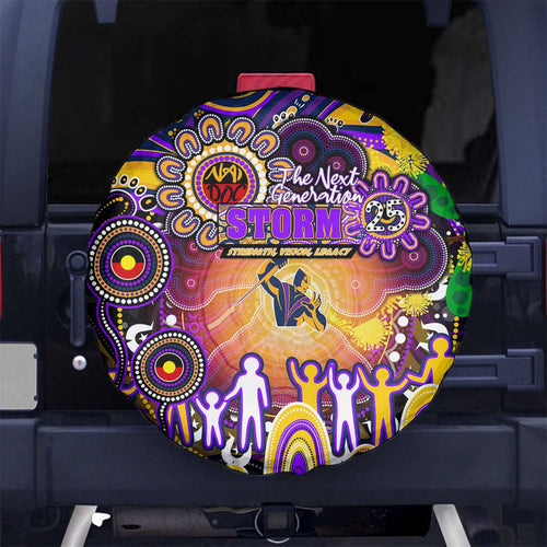 NAIDOC Week 2025 Storm Rugby Spare Tire Cover Aboriginal Dot Painting