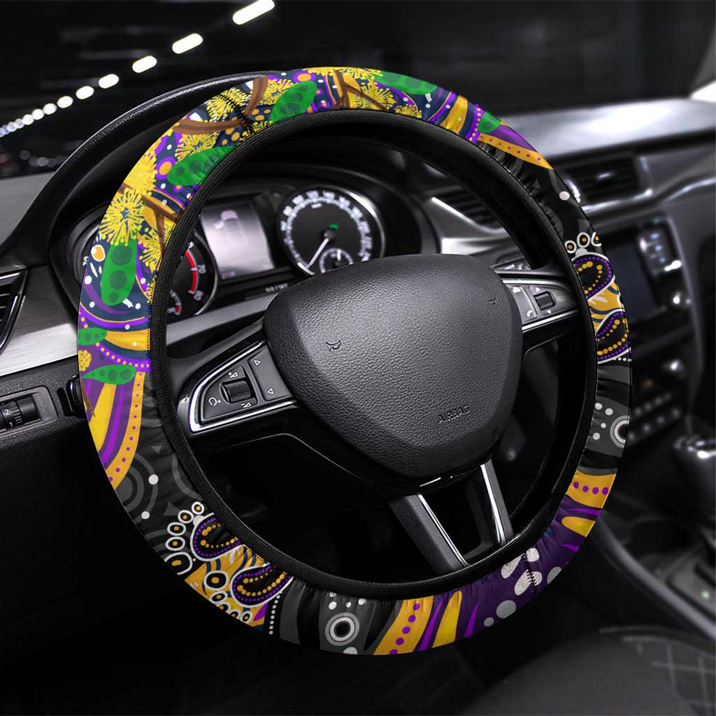 NAIDOC Week 2025 Storm Rugby Steering Wheel Cover Aboriginal Dot Painting