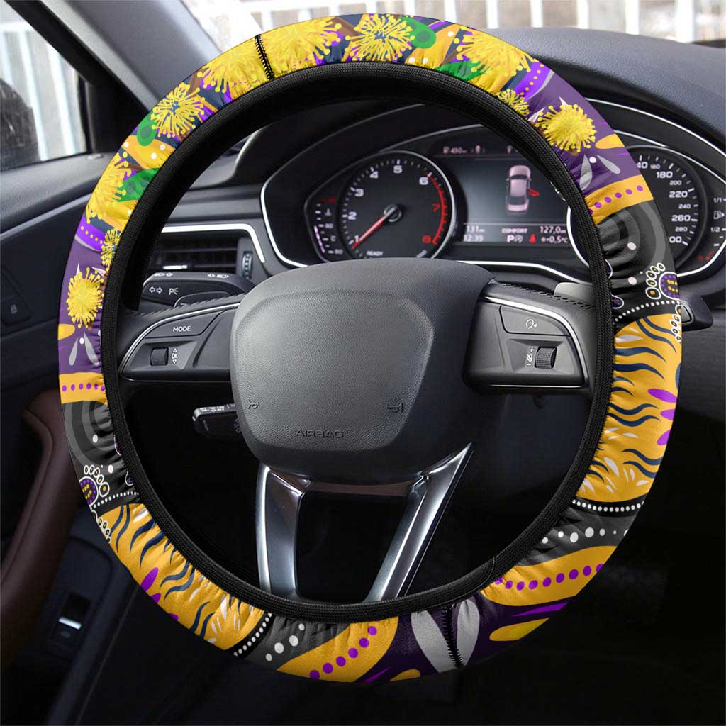 NAIDOC Week 2025 Storm Rugby Steering Wheel Cover Aboriginal Dot Painting