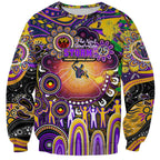Personalised NAIDOC Week 2025 Storm Rugby Sweatshirt Aboriginal Dot Painting