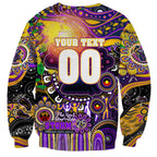 Personalised NAIDOC Week 2025 Storm Rugby Sweatshirt Aboriginal Dot Painting