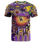 Personalised NAIDOC Week 2025 Storm Rugby T Shirt Aboriginal Dot Painting