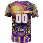 Personalised NAIDOC Week 2025 Storm Rugby T Shirt Aboriginal Dot Painting