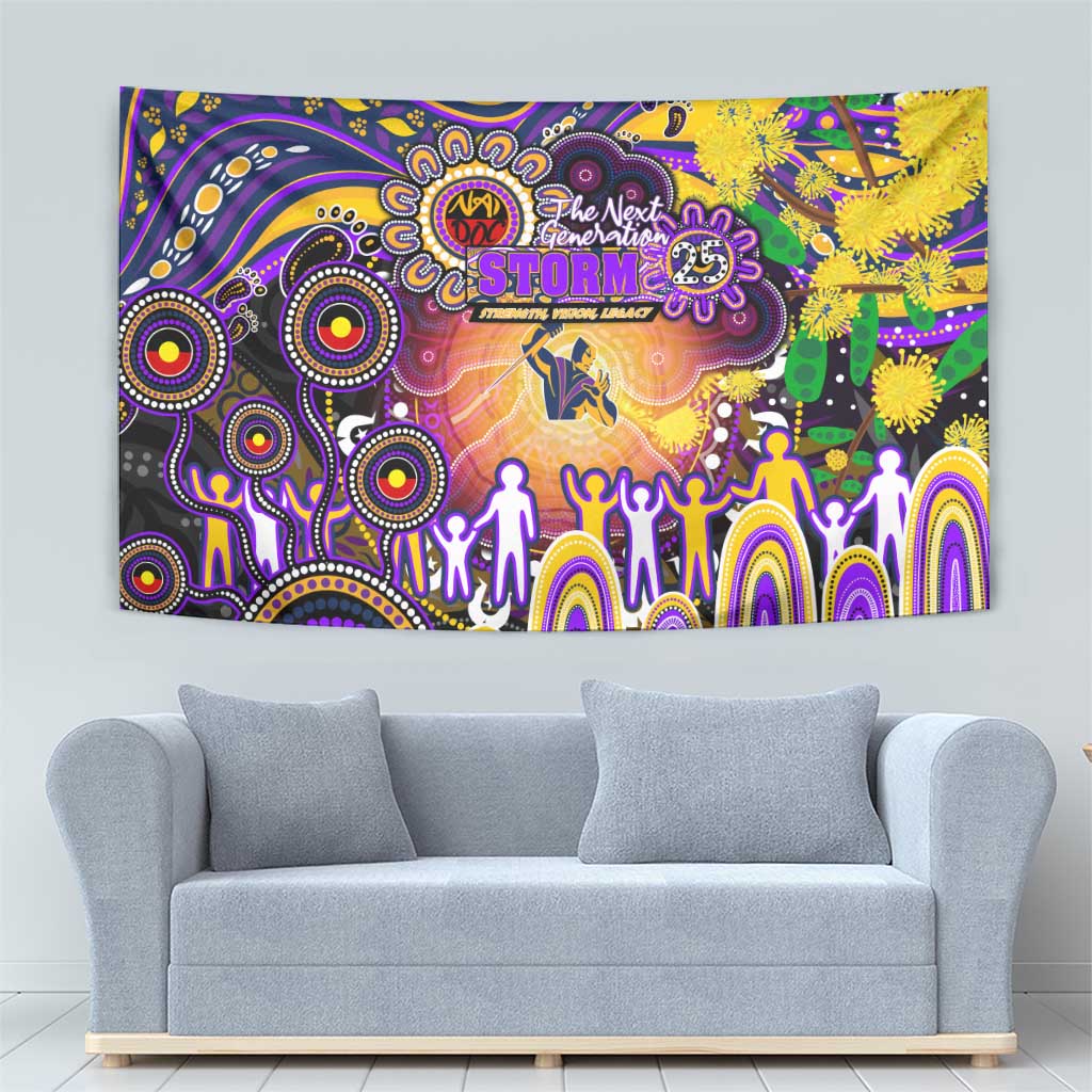 NAIDOC Week 2025 Storm Rugby Tapestry Aboriginal Dot Painting